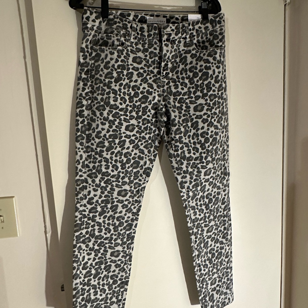 Loft Modern Skinny Leopard Jeans Size 4 Waist 27 - NWT